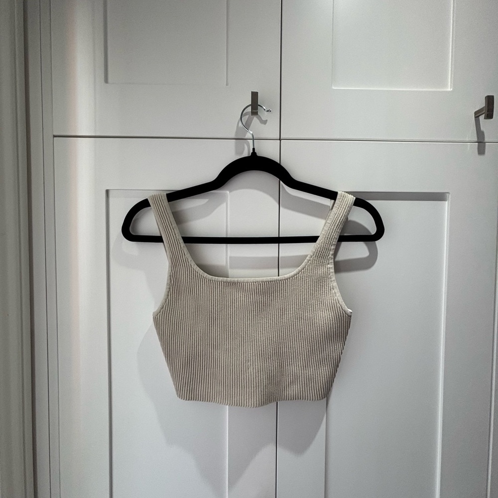 Babaton Sculpt Knit Squareneck Cropped Tank